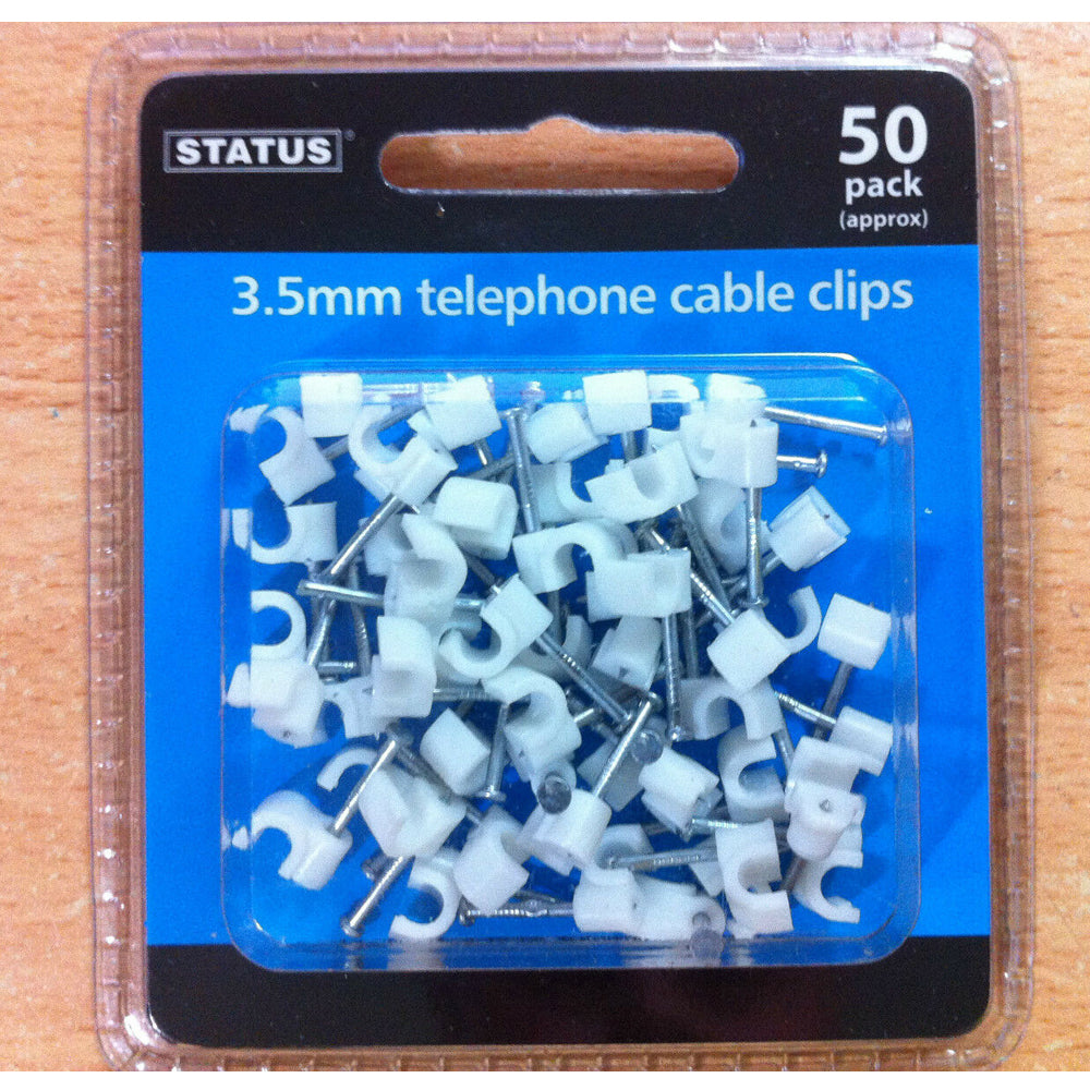 Status-3.5mm-White-Round-Telephone-Cable-Clips Status-3.5mm-White-Round-Telephone-Cable-Clips